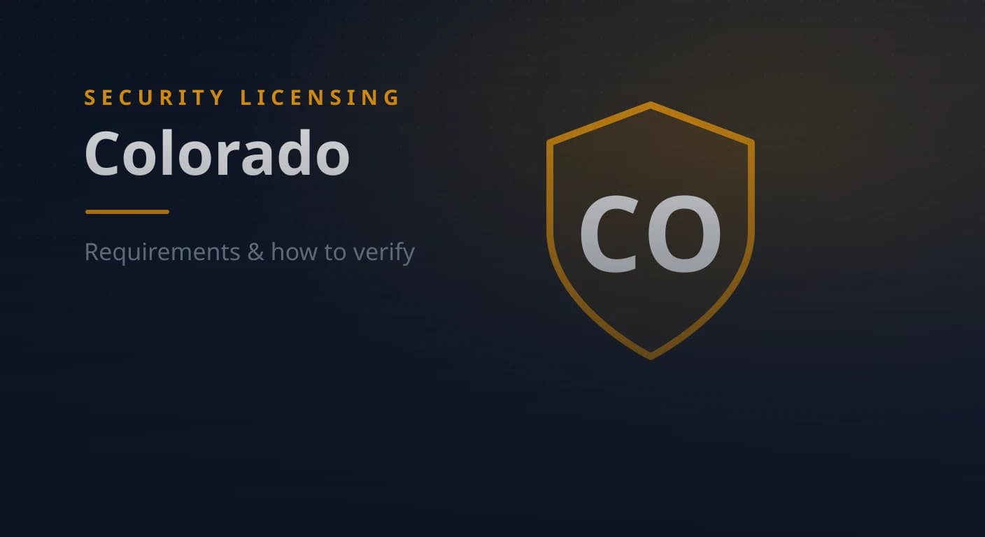 Colorado Security Guard & Company License: Requirements & How to Verify (2026)