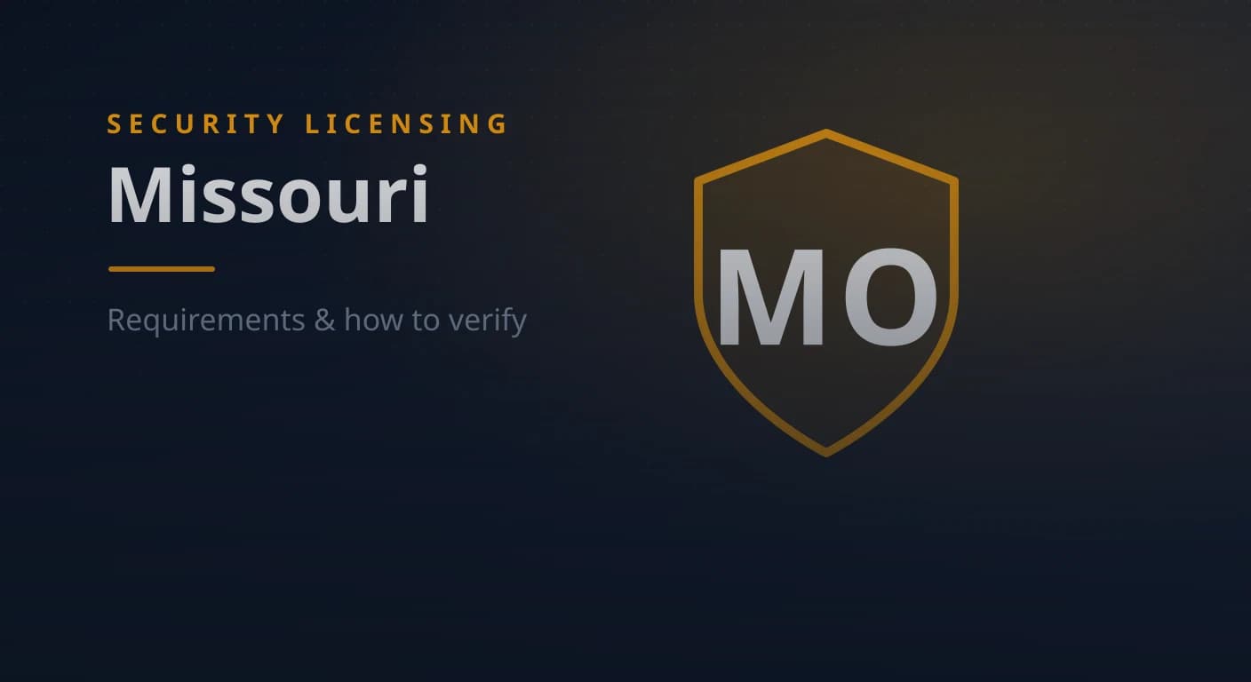Missouri Security Guard & Company License: Requirements & How to Verify (2026)