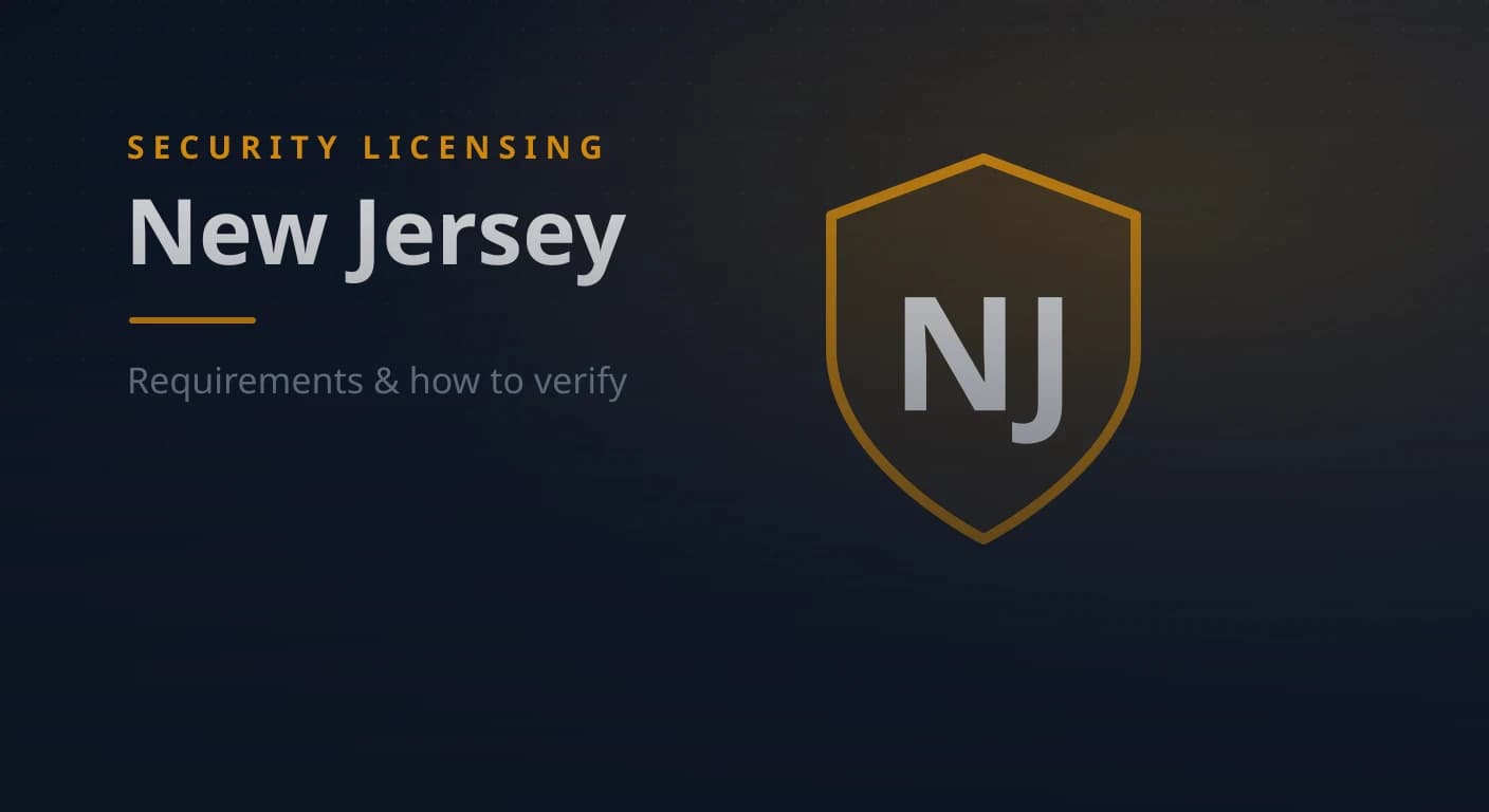 New Jersey Security Guard & Company License: Requirements & How to Verify (2026)