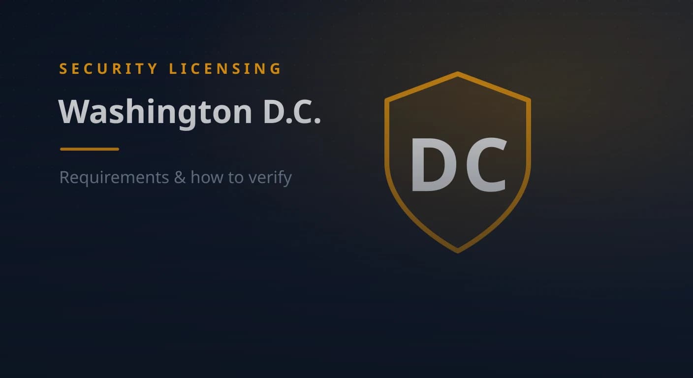 Washington, D.C. Security Guard & Company License: Requirements & How to Verify (2026)