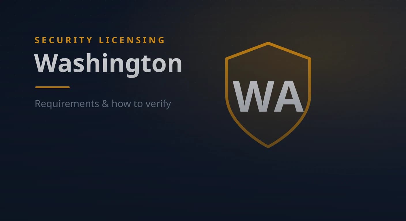 Washington State Security Guard & Company License: Requirements & How to Verify (2026)